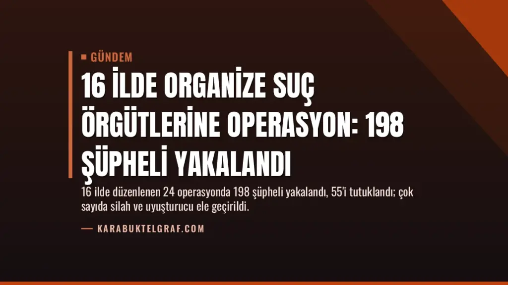 16 İlde Organize Suç Örgütlerine Operasyon: 198 Şüpheli Yakalandı