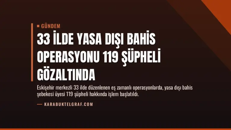 33 İlde Yasa Dışı Bahis Operasyonu 119 Şüpheli Gözaltında