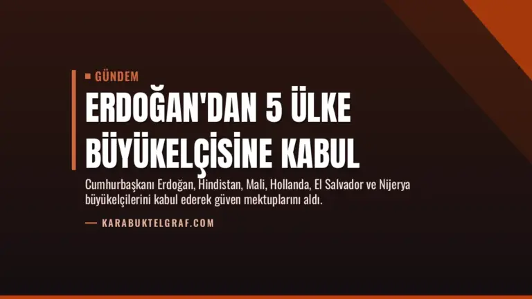 Erdoğan’dan 5 Ülke Büyükelçisine Kabul