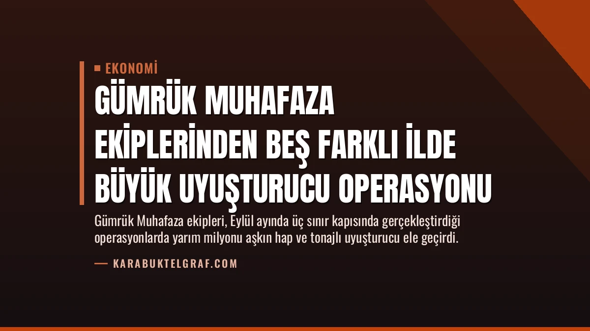 Gümrük Muhafaza Ekiplerinden Beş Farklı İlde Büyük Uyuşturucu Operasyonu