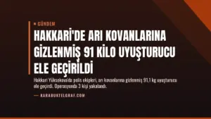 Hakkari’de Arı Kovanlarına Gizlenmiş 91 Kilo Uyuşturucu Ele Geçirildi