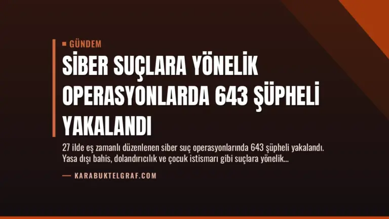 Siber Suçlara Yönelik Operasyonlarda 643 Şüpheli Yakalandı