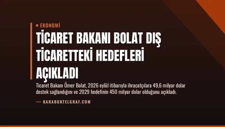 Ticaret Bakanı Bolat Dış Ticaretteki Hedefleri Açıkladı