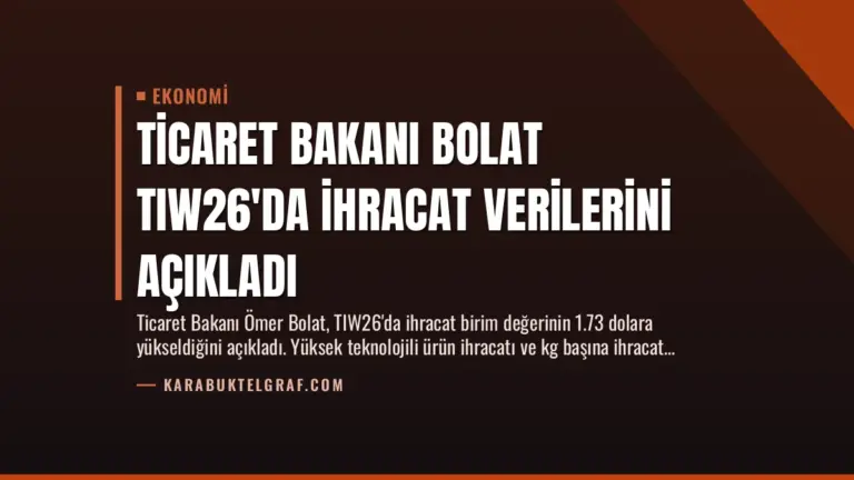 Ticaret Bakanı Bolat TIW26’da İhracat Verilerini Açıkladı