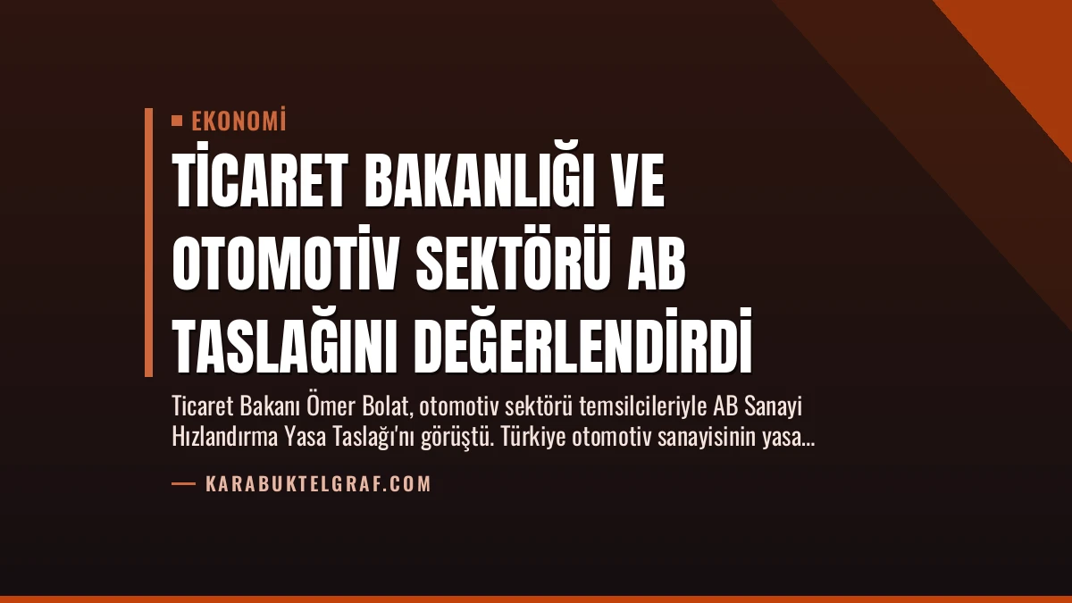 Ticaret Bakanlığı ve Otomotiv Sektörü AB Taslağını Değerlendirdi